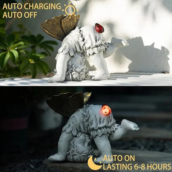 Solar Garden Fairy Décor with LED Light – Outdoor Resin Ornament