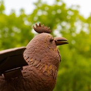 81.5" Tall Iron Rocking Rooster Garden Stake “Carlos”
