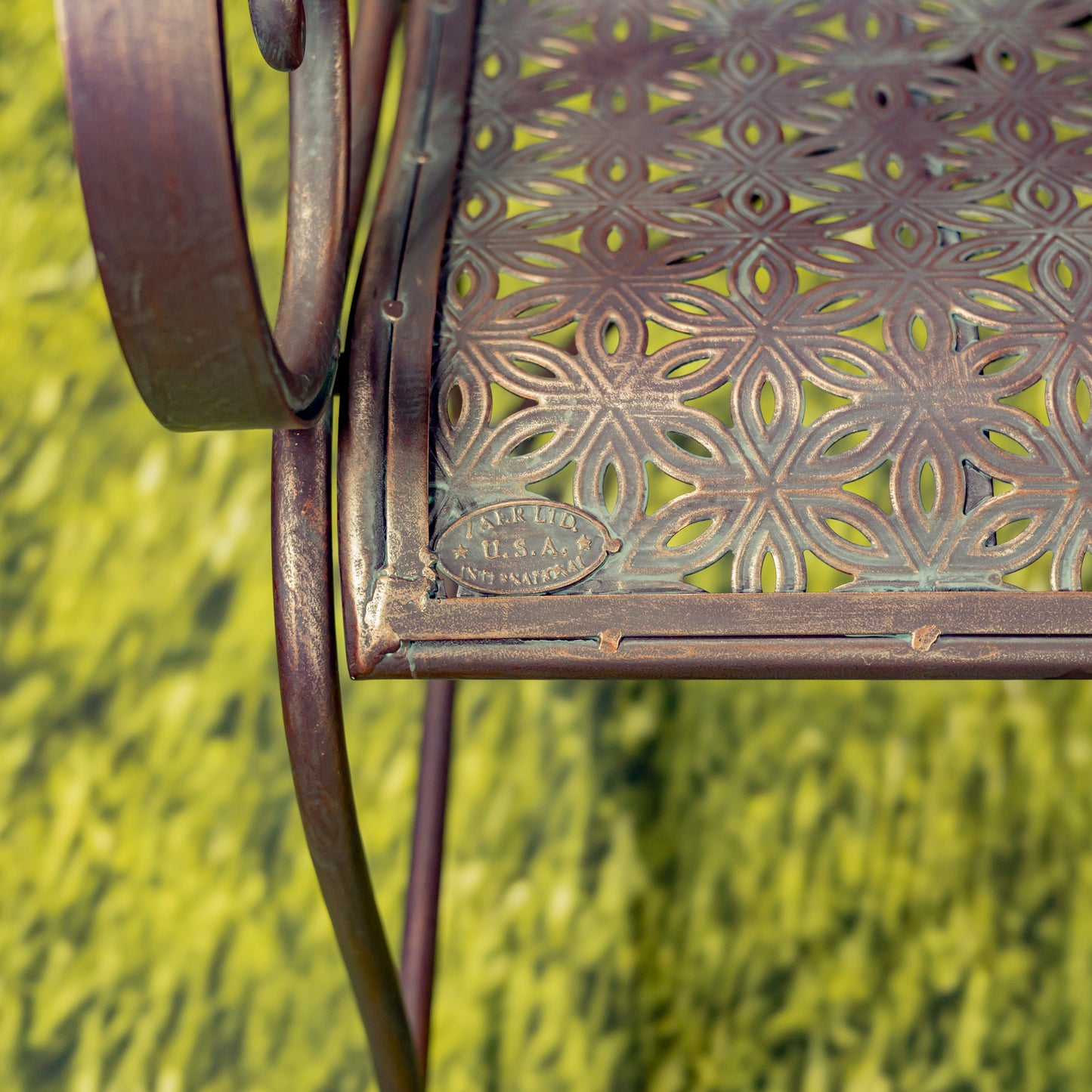 Classic Iron Garden Bench with Howling Wolf & Moon – “Gunnison”