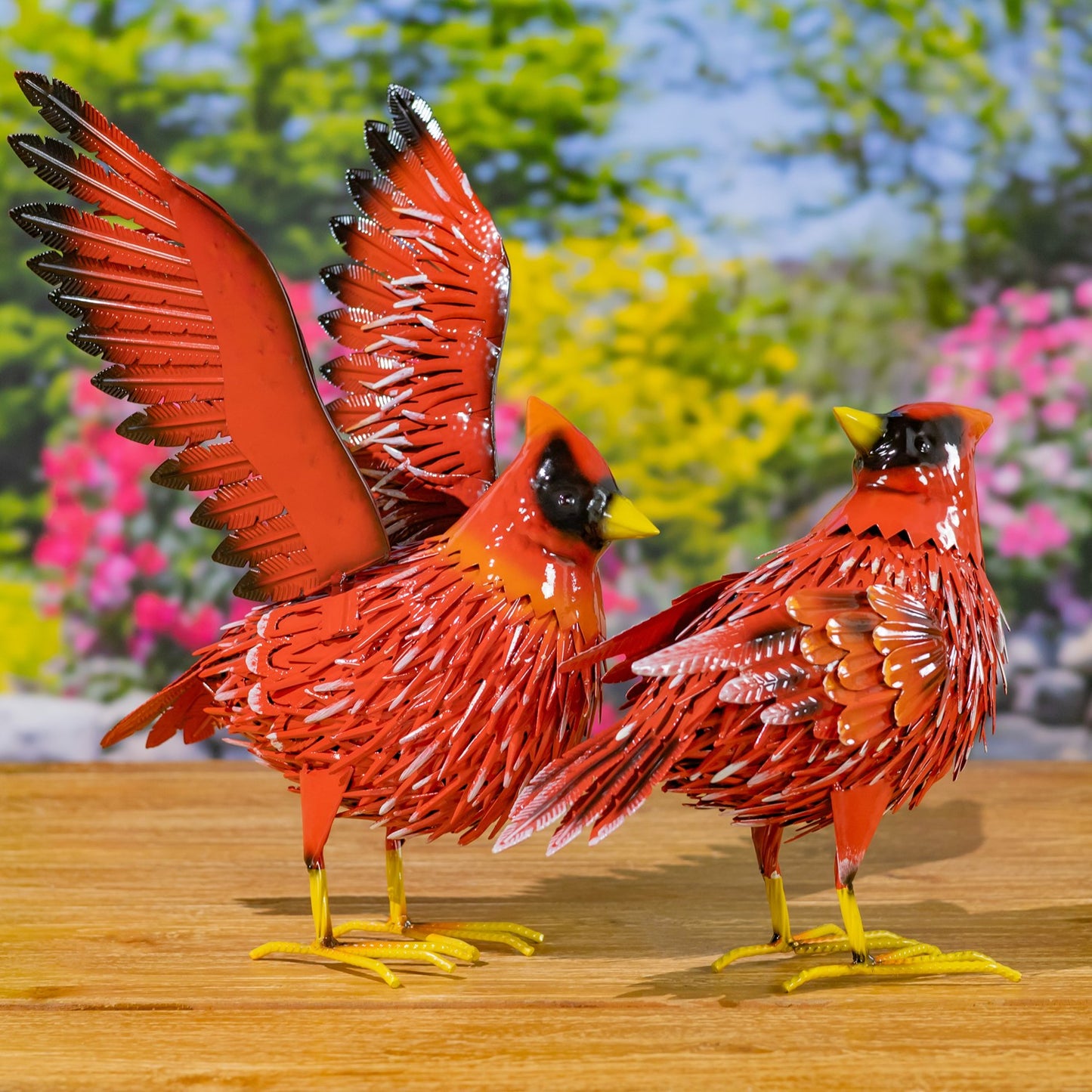 Cardinal Metal Figurines, each finished with a glossy hand-painted coat and realistic texture and detail.