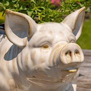13" Hand-Painted Ceramic Pig Planter “Kewanee”