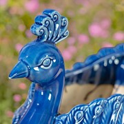 18.5" Hand-Painted Ceramic Peacock Planter “Koni”