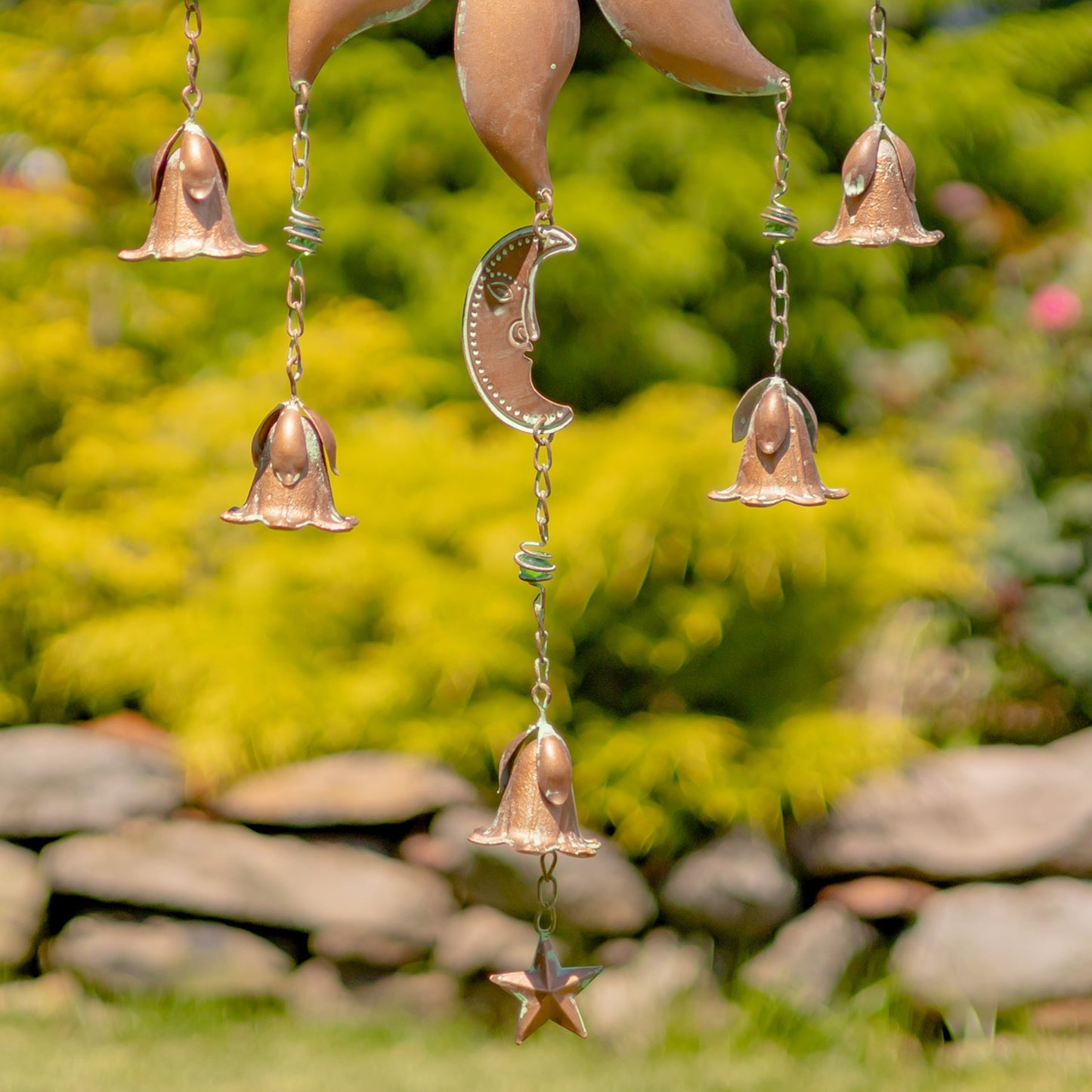 Sun in Splendor Iron Wind Chime with Dangling Bells