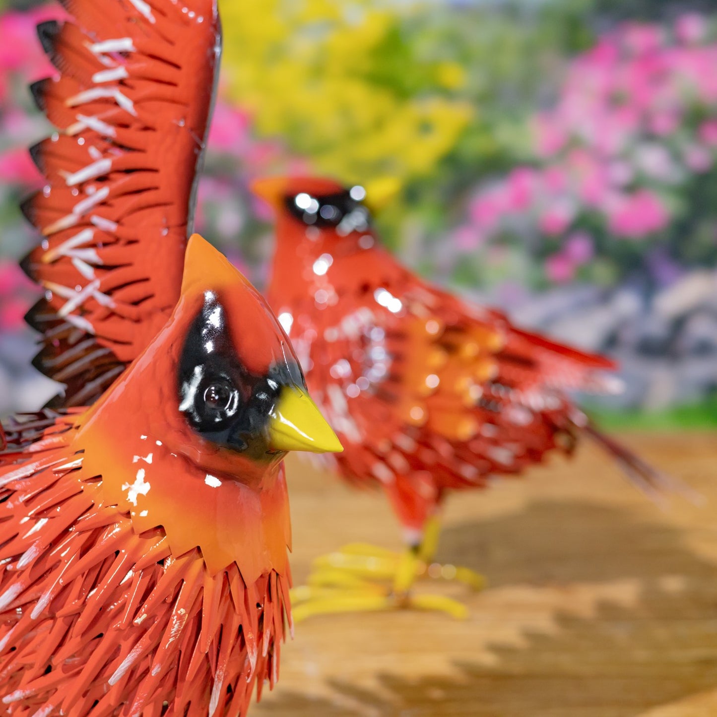 Cardinal Metal Figurines, each finished with a glossy hand-painted coat and realistic texture and detail.