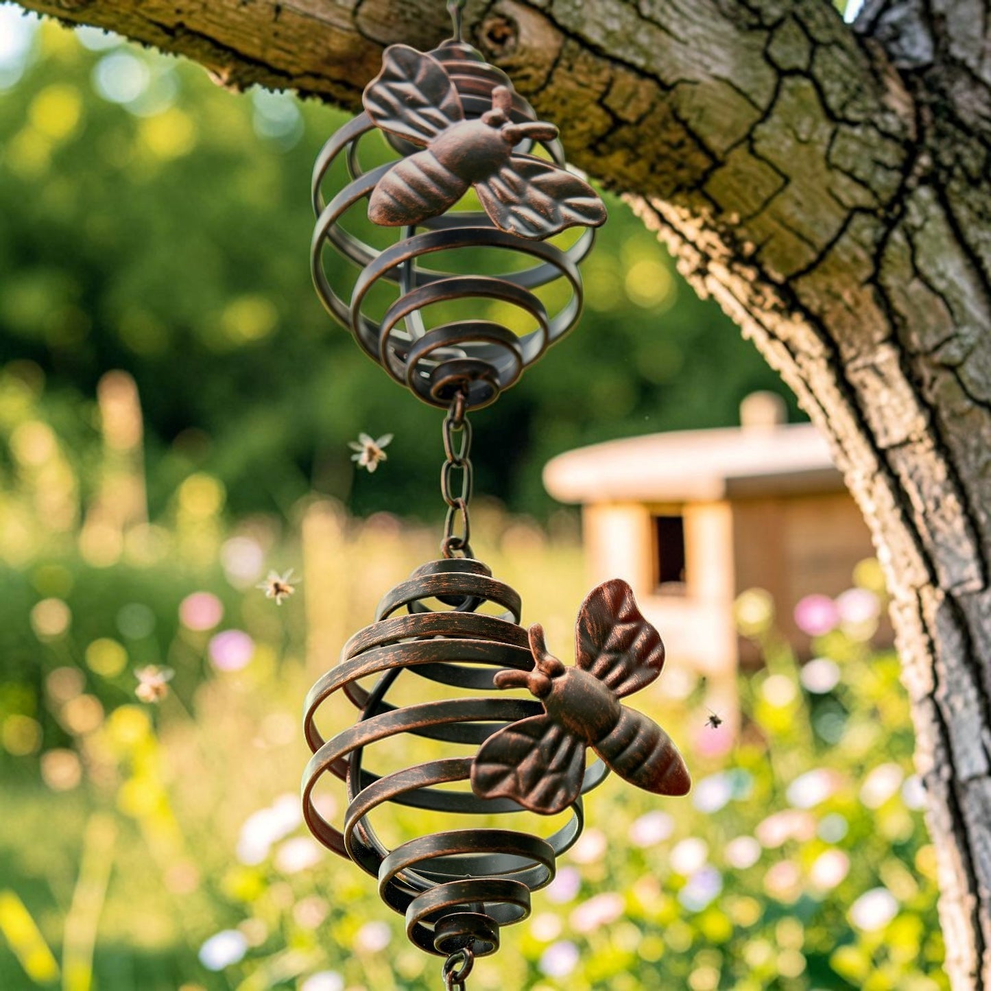 Honeybee Rain Chain, 79" | Antique Bronze