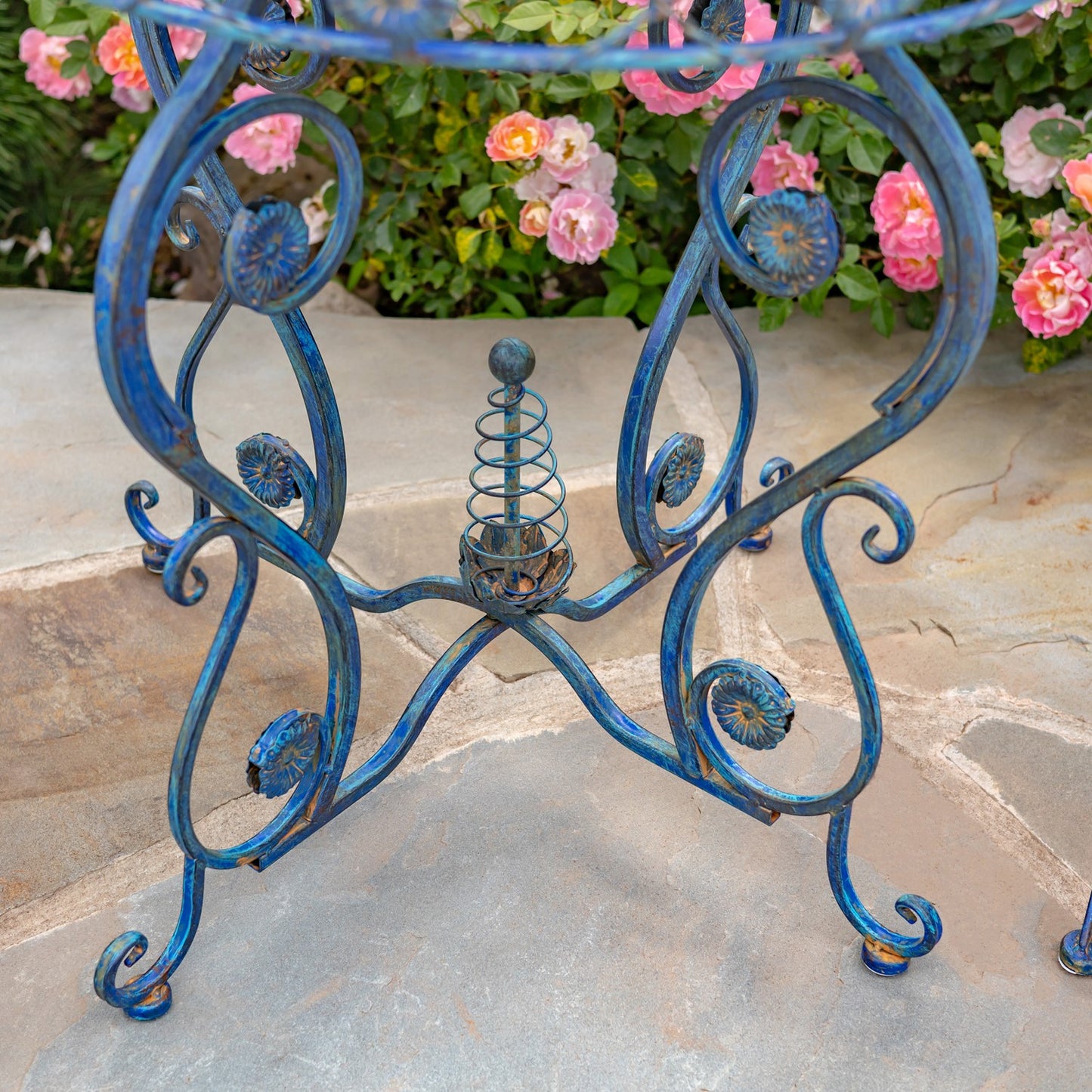 "Copenhagen 1843" Three Piece Metal Bistro Set in Cobalt Blue