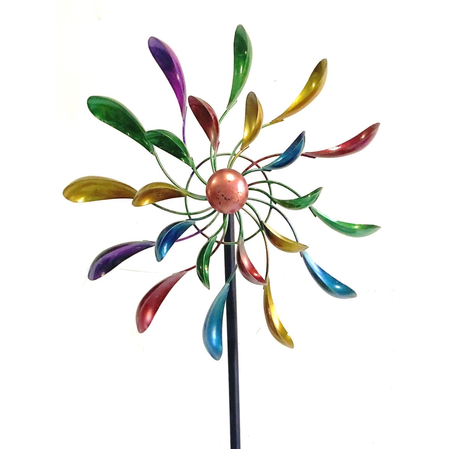 Abstract Metal Windmill Garden Stake, 68.25" | "Amelia"