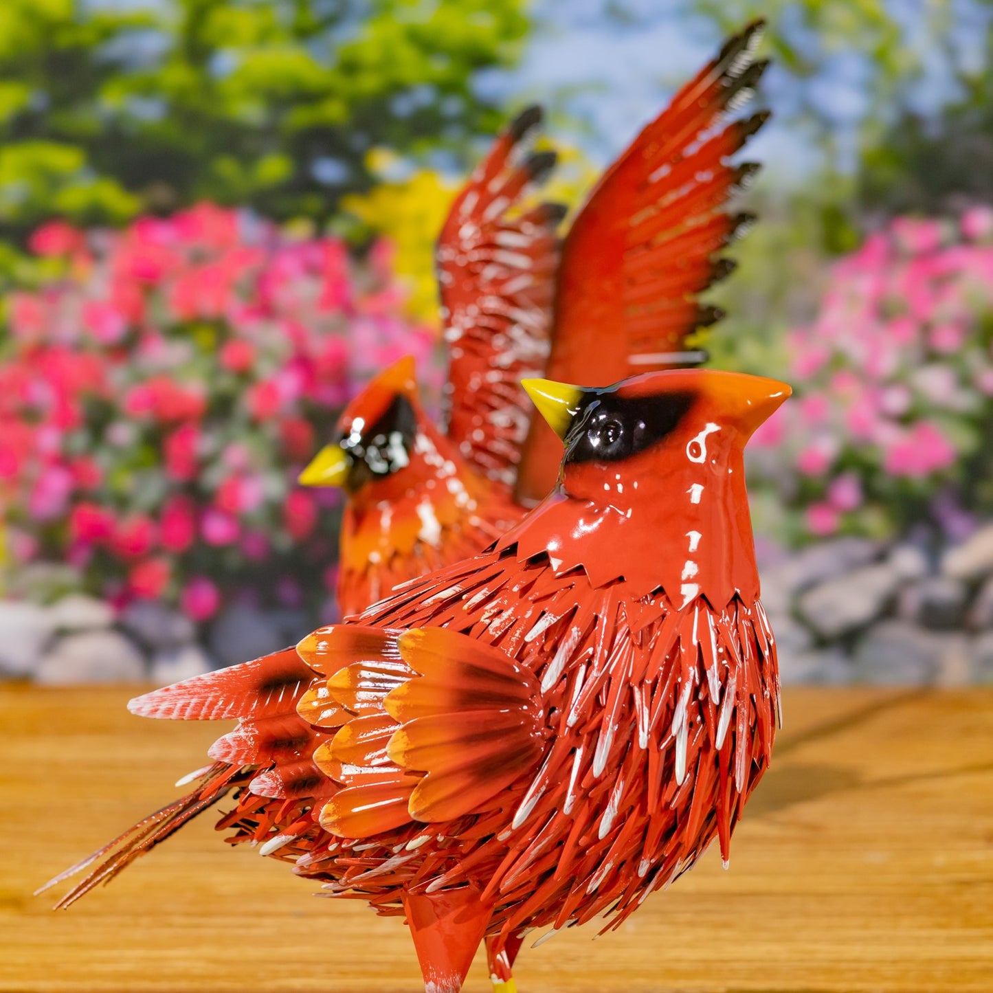 Cardinal Metal Figurines, each finished with a glossy hand-painted coat and realistic texture and detail.