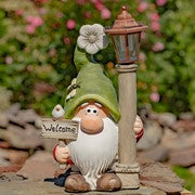 Shortstack & Dinkle 18" Spring Garden Gnomes with Solar Lanterns – Set of 2