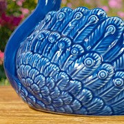 18.5" Hand-Painted Ceramic Peacock Planter “Koni”