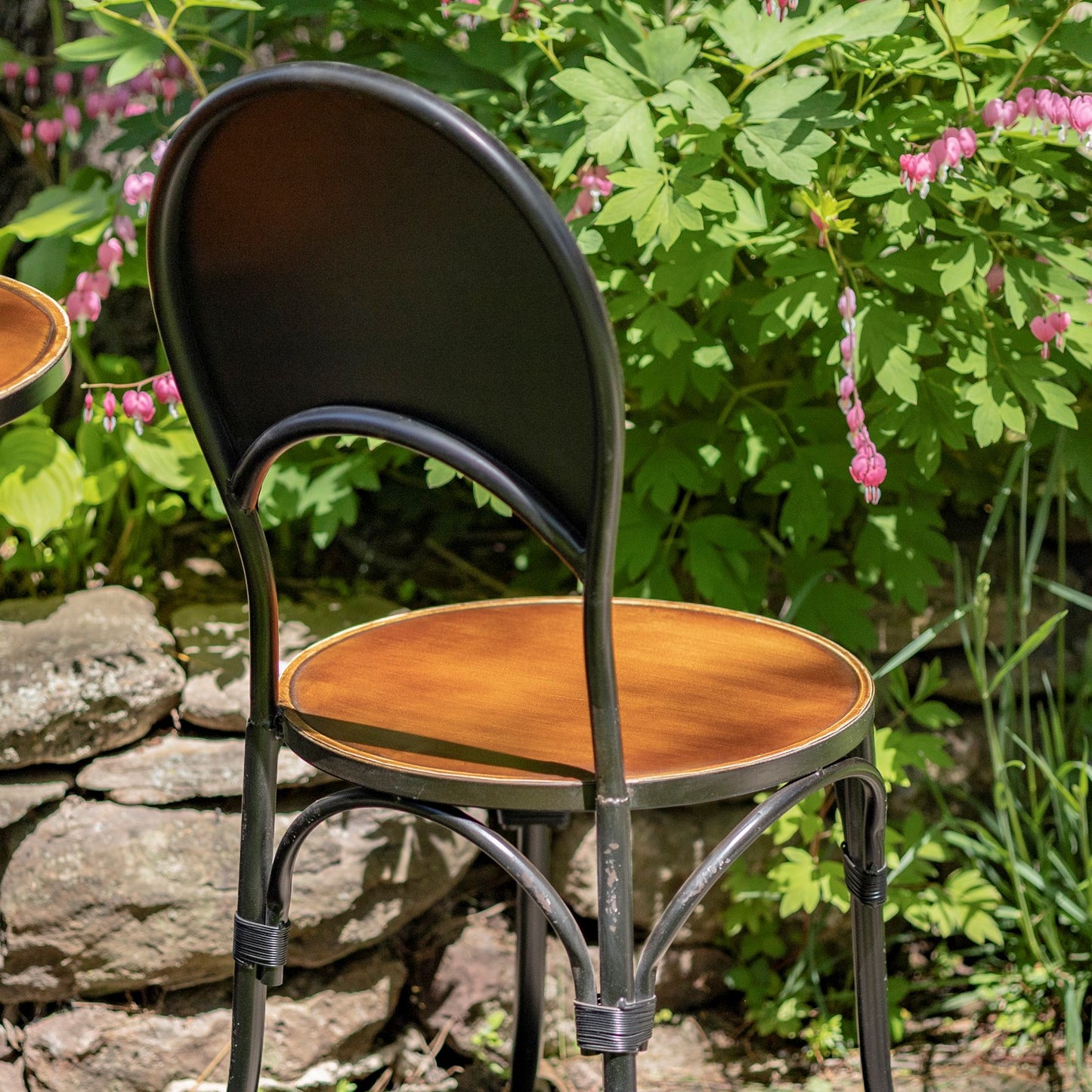 Round Iron Bistro Set, 3-Piece | "Paris 1968" in Copper
