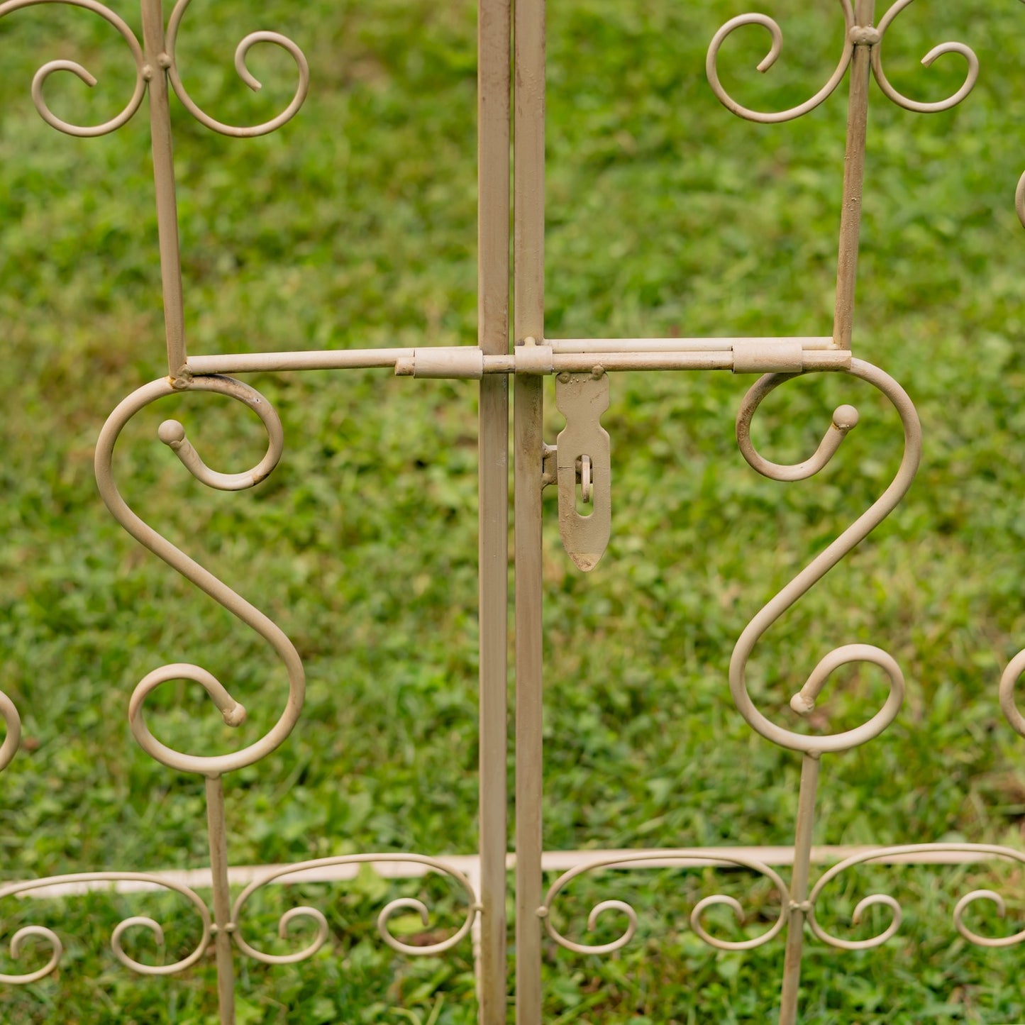 Garden Gate Archway with Side Plant Stands, 96" | "Genevieve" Antique White