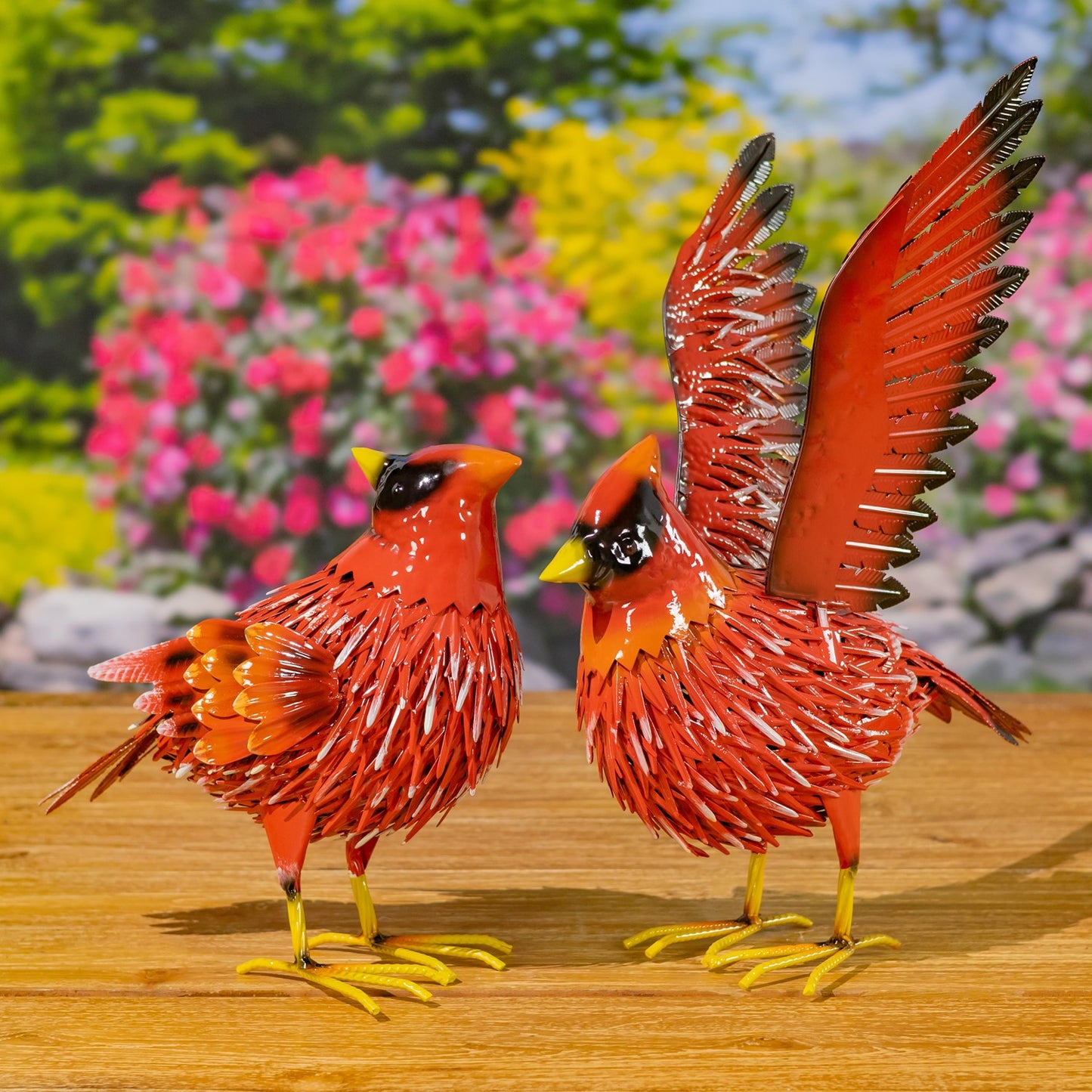 Cardinal Metal Figurines, each finished with a glossy hand-painted coat and realistic texture and detail.