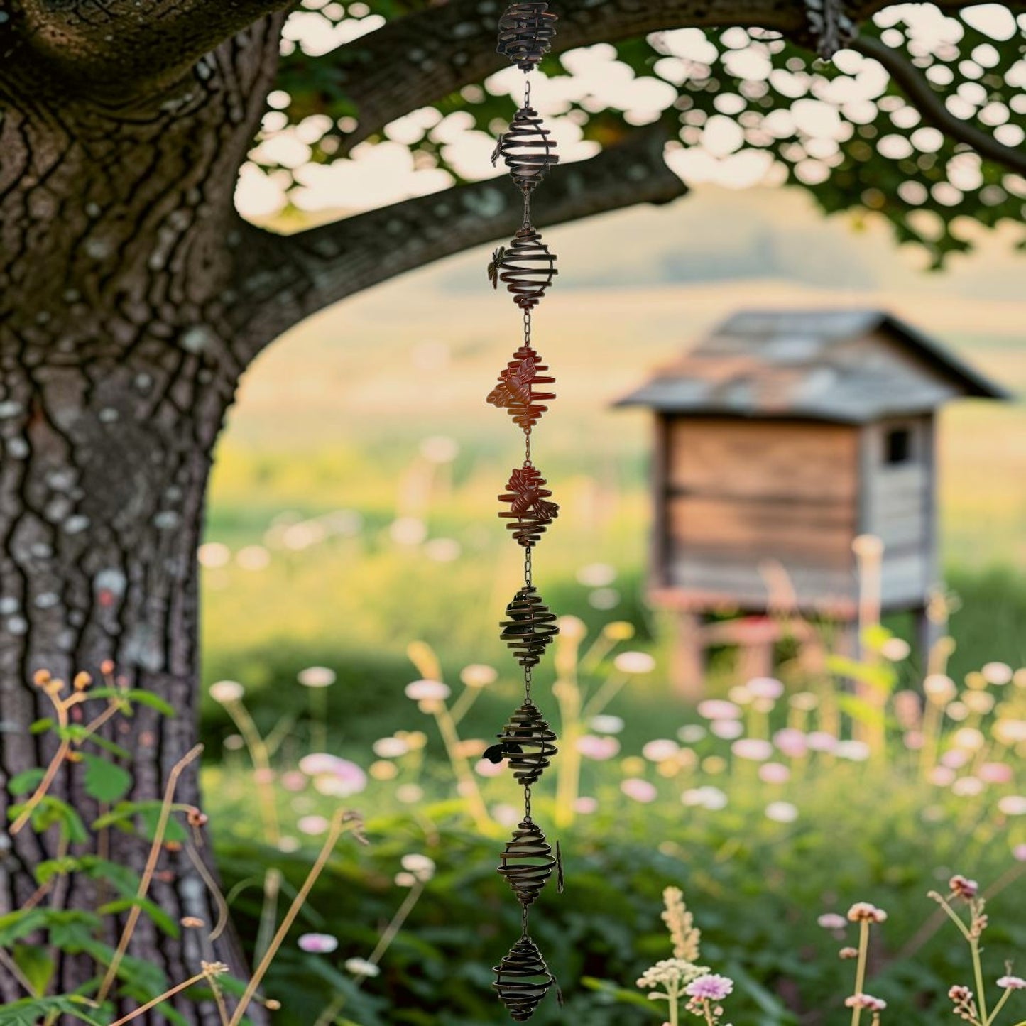 Honeybee Rain Chain, 79" | Antique Bronze