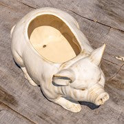 13" Hand-Painted Ceramic Pig Planter “Kewanee”