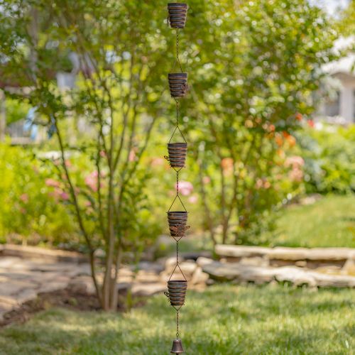 76.25" Antique Bronze Bumble Bee Rain Chain – Bucket Hive Design