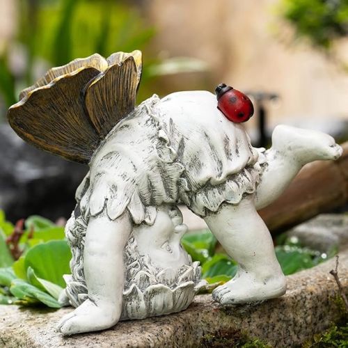 Solar Garden Fairy Décor with LED Light – Outdoor Resin Ornament